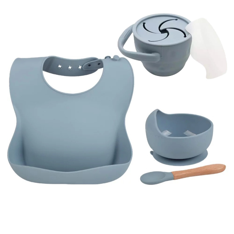 Grey Silicone Feeding set of 4